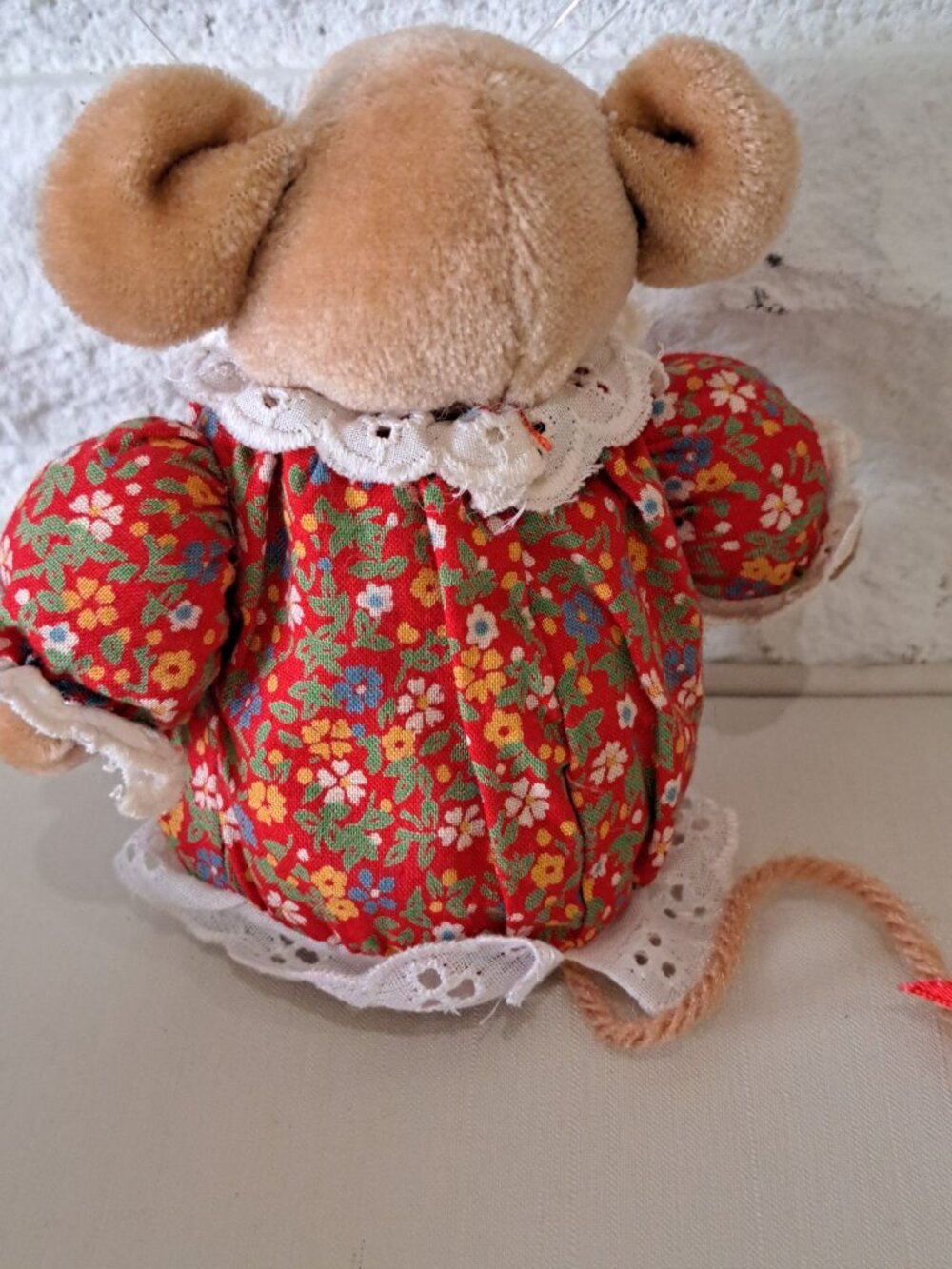 Vintage 80's Miss Molly Mouse Pomander Floral Dress Christmas Decor 1980s Avon - Picture 6 of 11